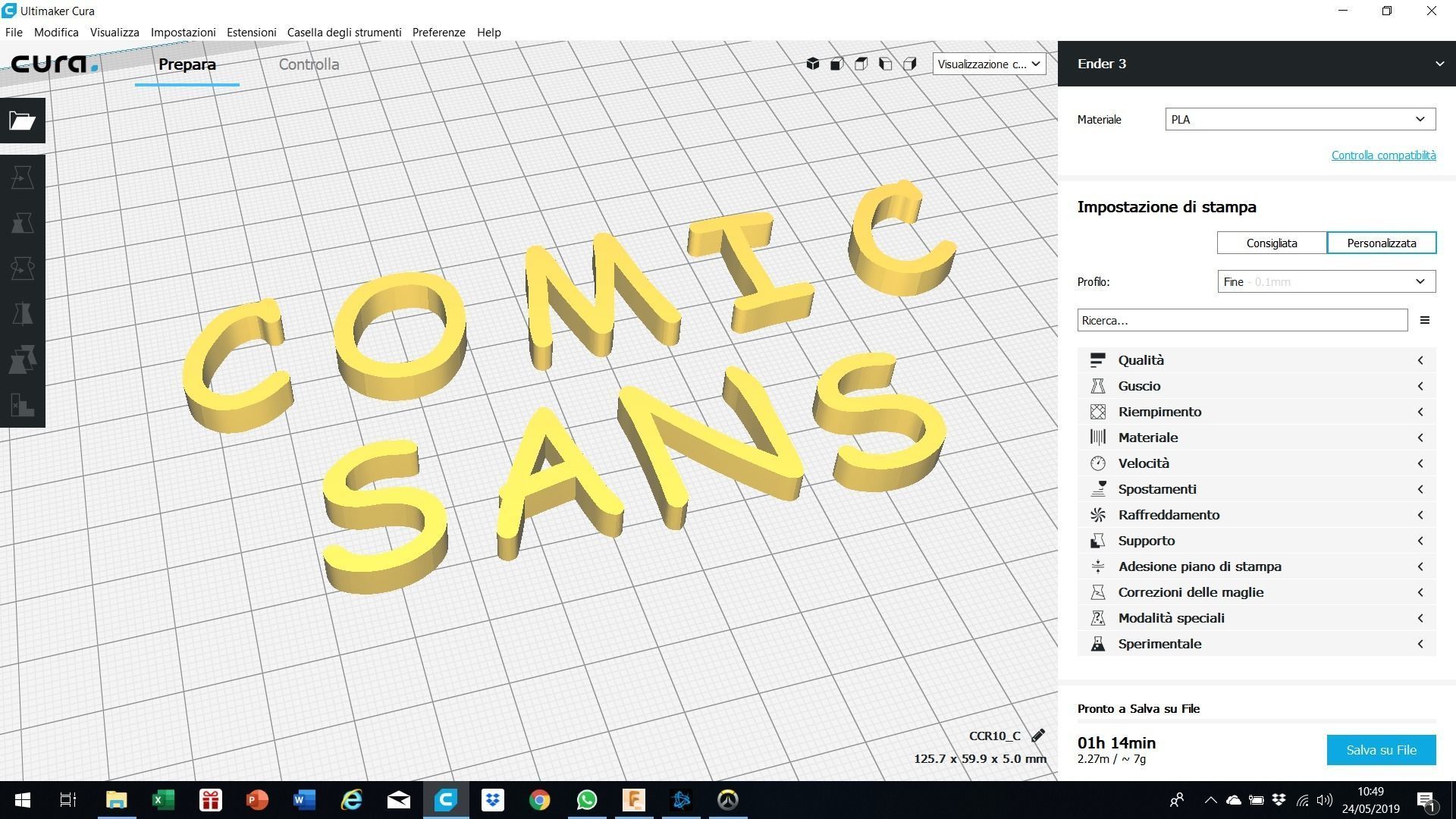 COMIC SANS font uppercase and lowercase 3D letters STL file 3D print model_4