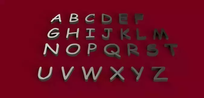 COMIC SANS font uppercase and lowercase  3D letters STL file