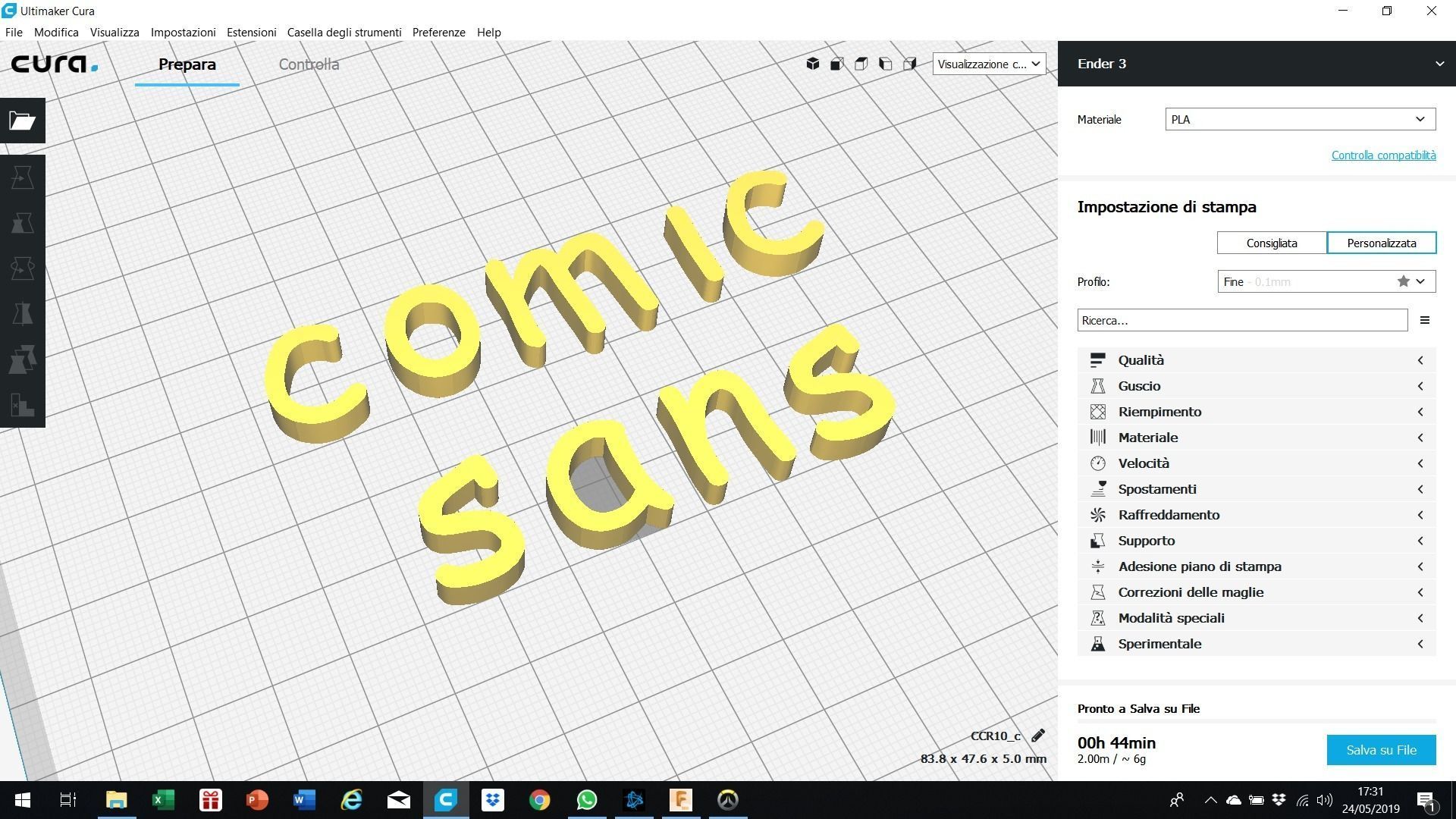 COMIC SANS font uppercase and lowercase 3D letters STL file 3D print model_5