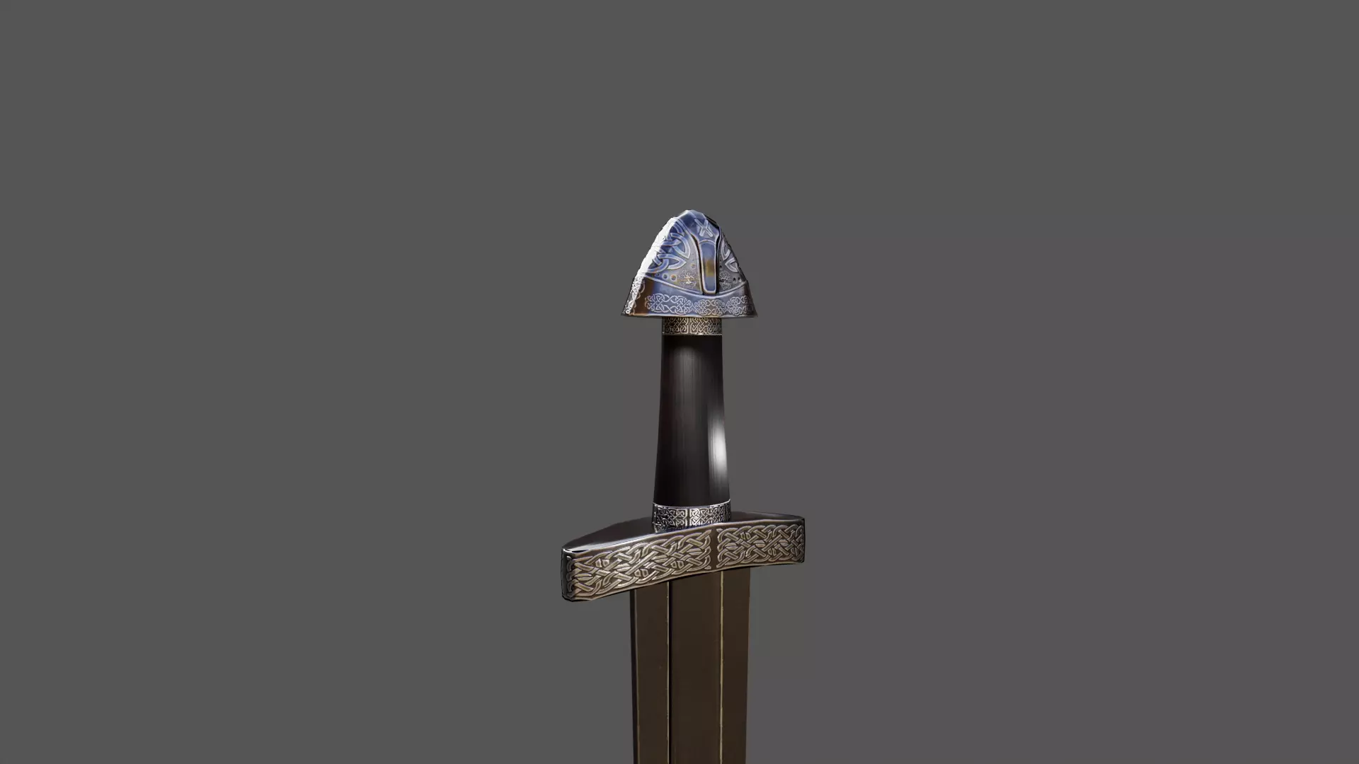 Viking Sword Low-poly 3D model_0