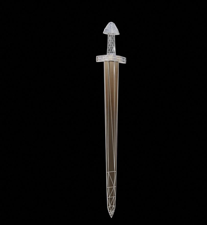 Viking Sword Low-poly 3D model_3