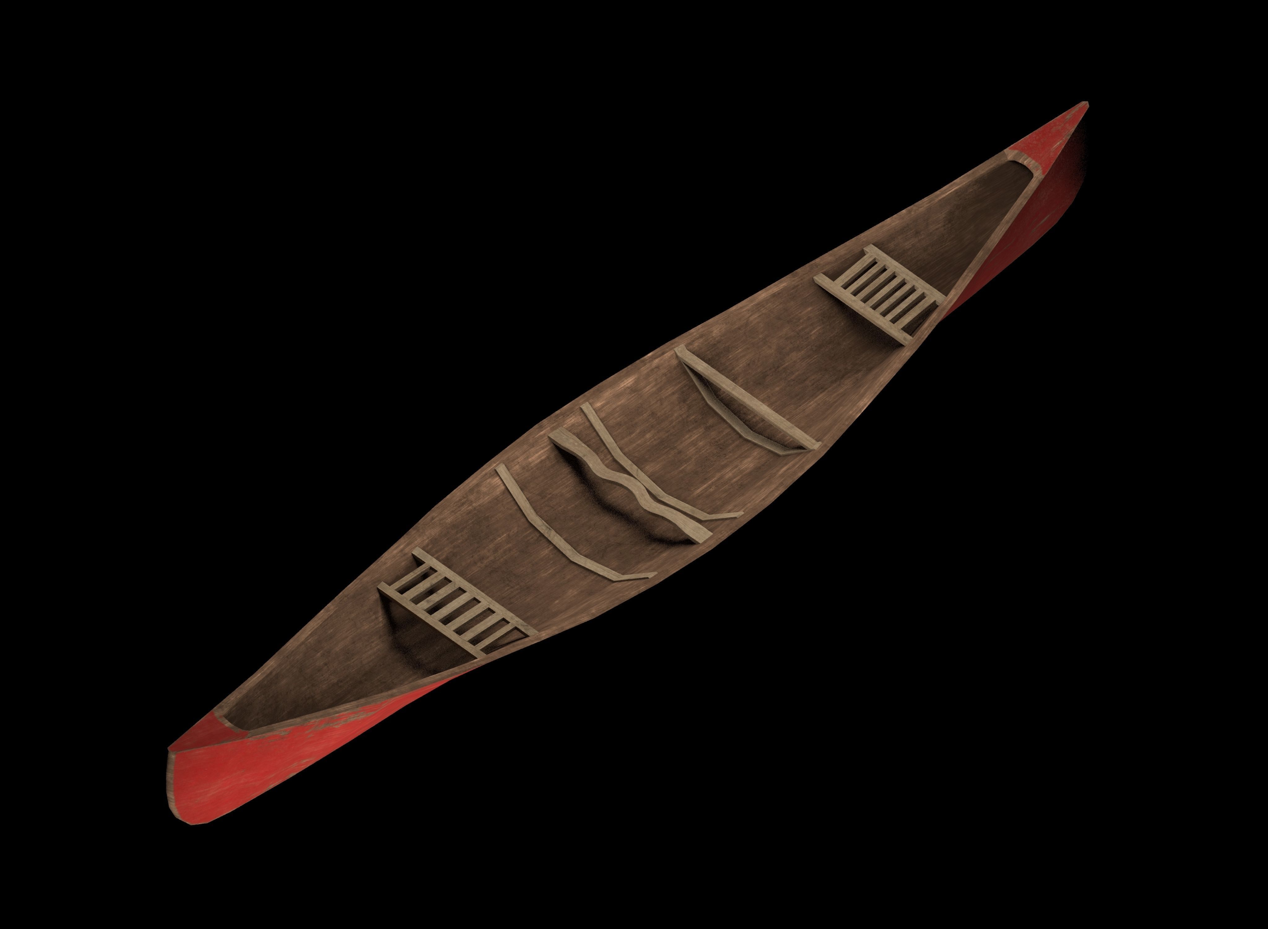 Canoe Free low-poly 3D model_3