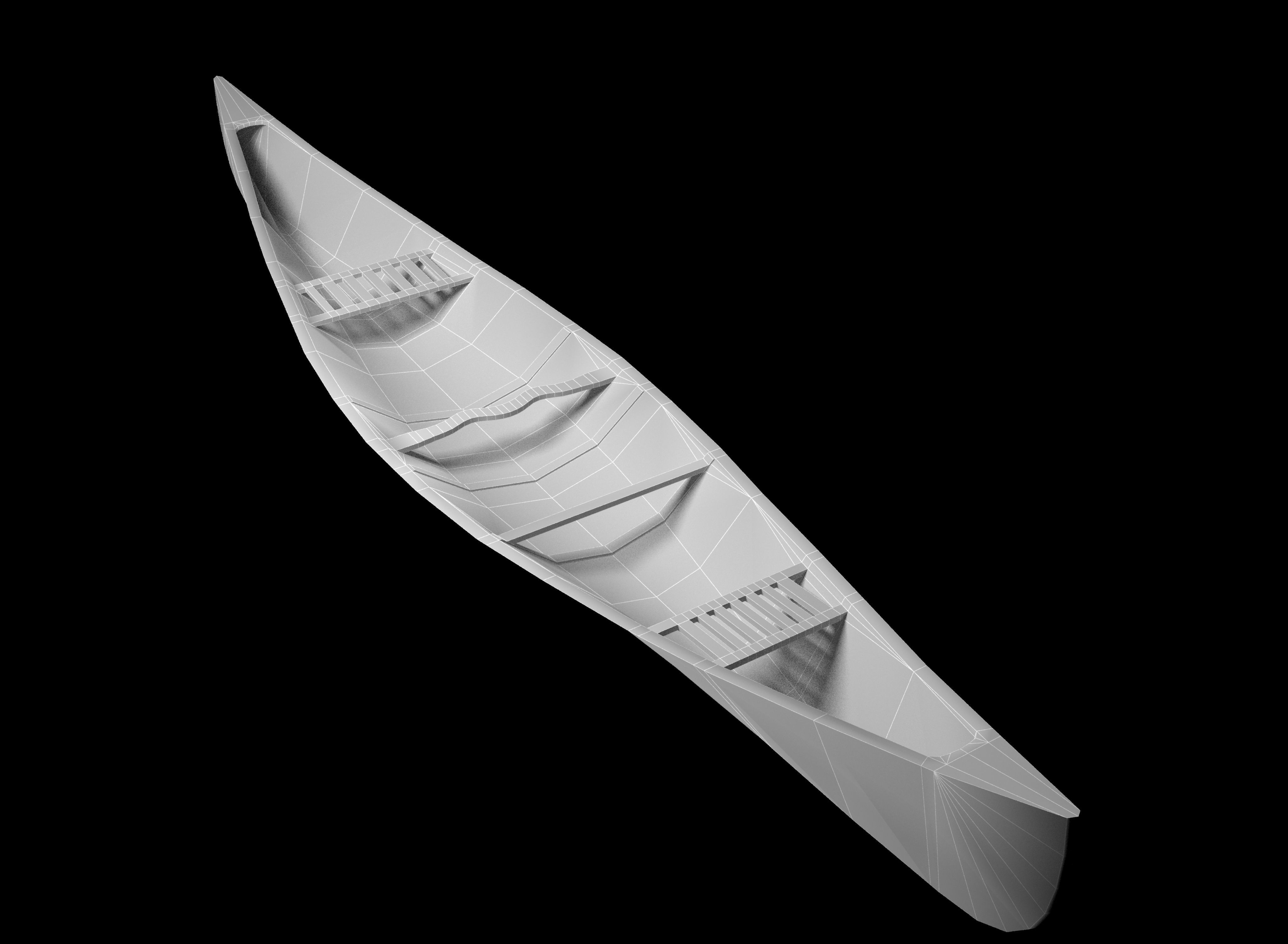 Canoe Free low-poly 3D model_9