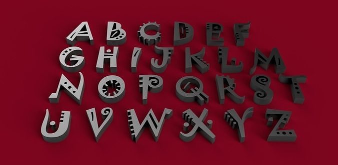 JOKERMAN font uppercase and lowercase  3D letters STL file 3D print model
