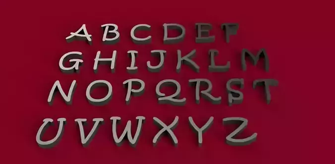 KRISTEN font uppercase and lowercase 3D letters STL file