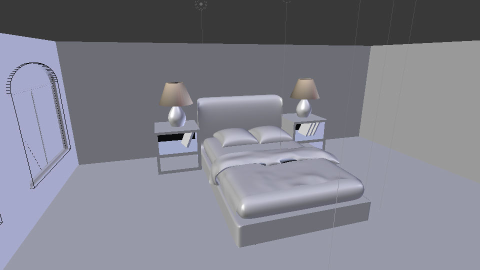 Simple bed room 3D model_5