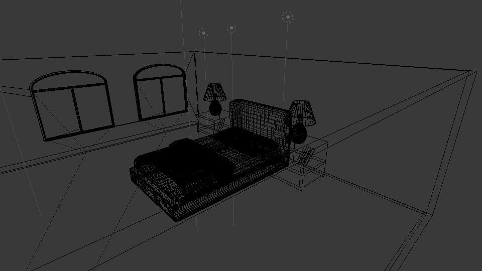 Simple bed room 3D model_7