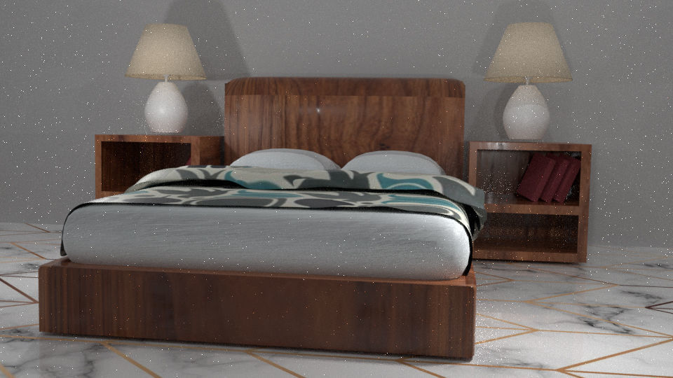 Simple bed room 3D model_2