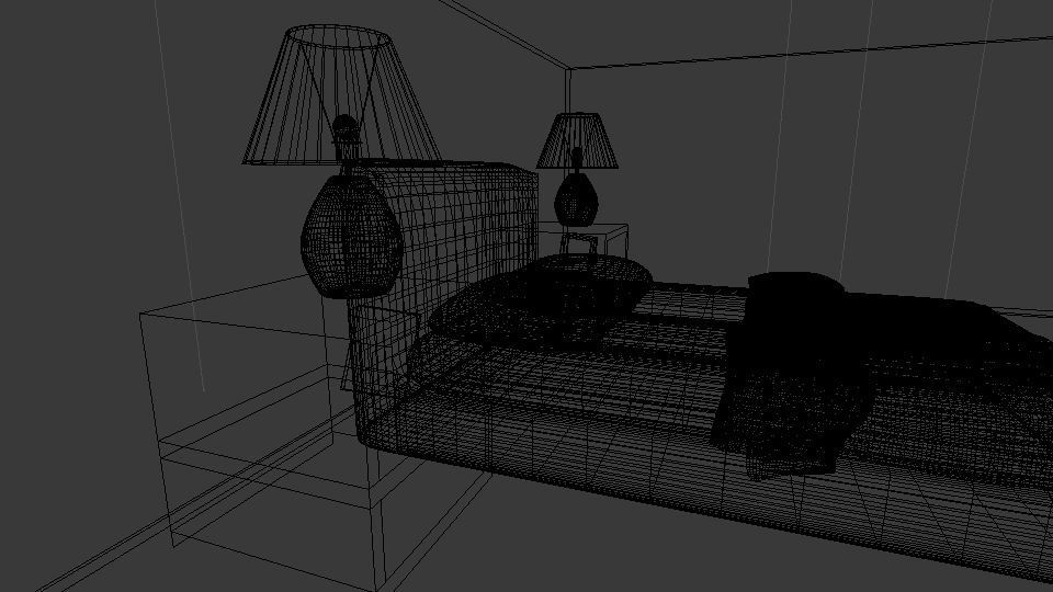 Simple bed room 3D model_6