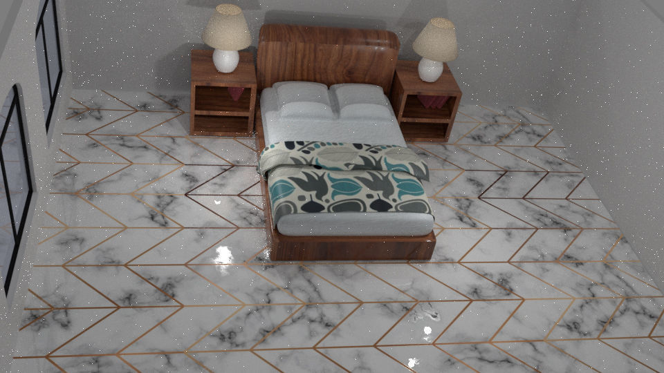 Simple bed room 3D model_1