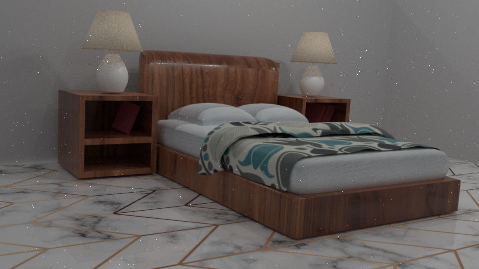 Simple bed room 3D model_3
