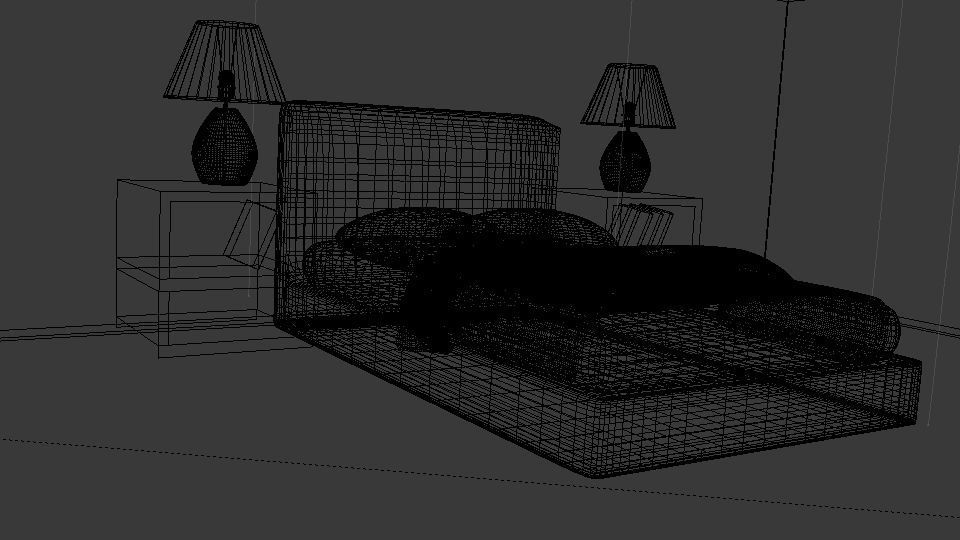 Simple bed room 3D model_8