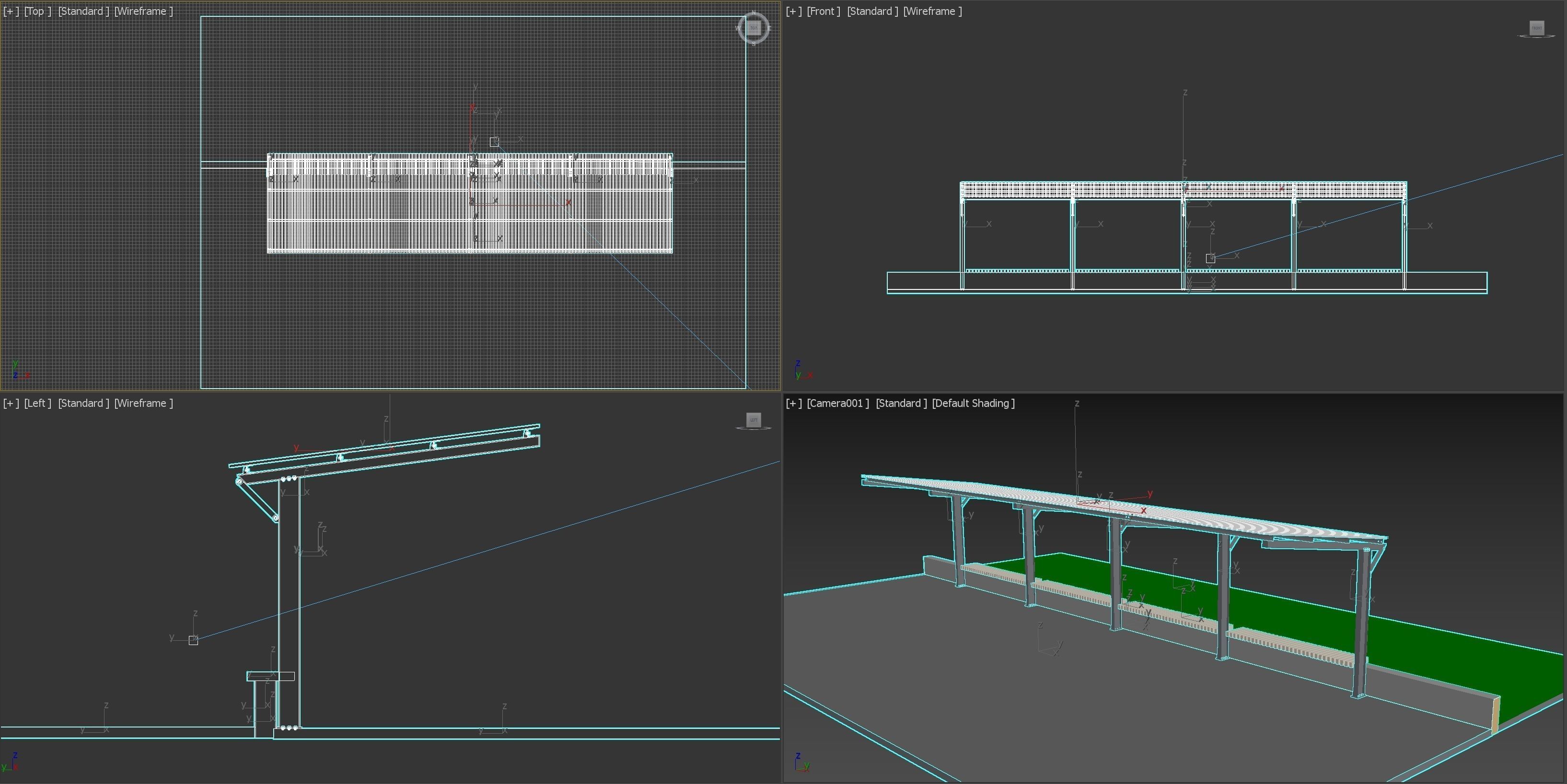 Bus Pergola Low-poly 3D model_3