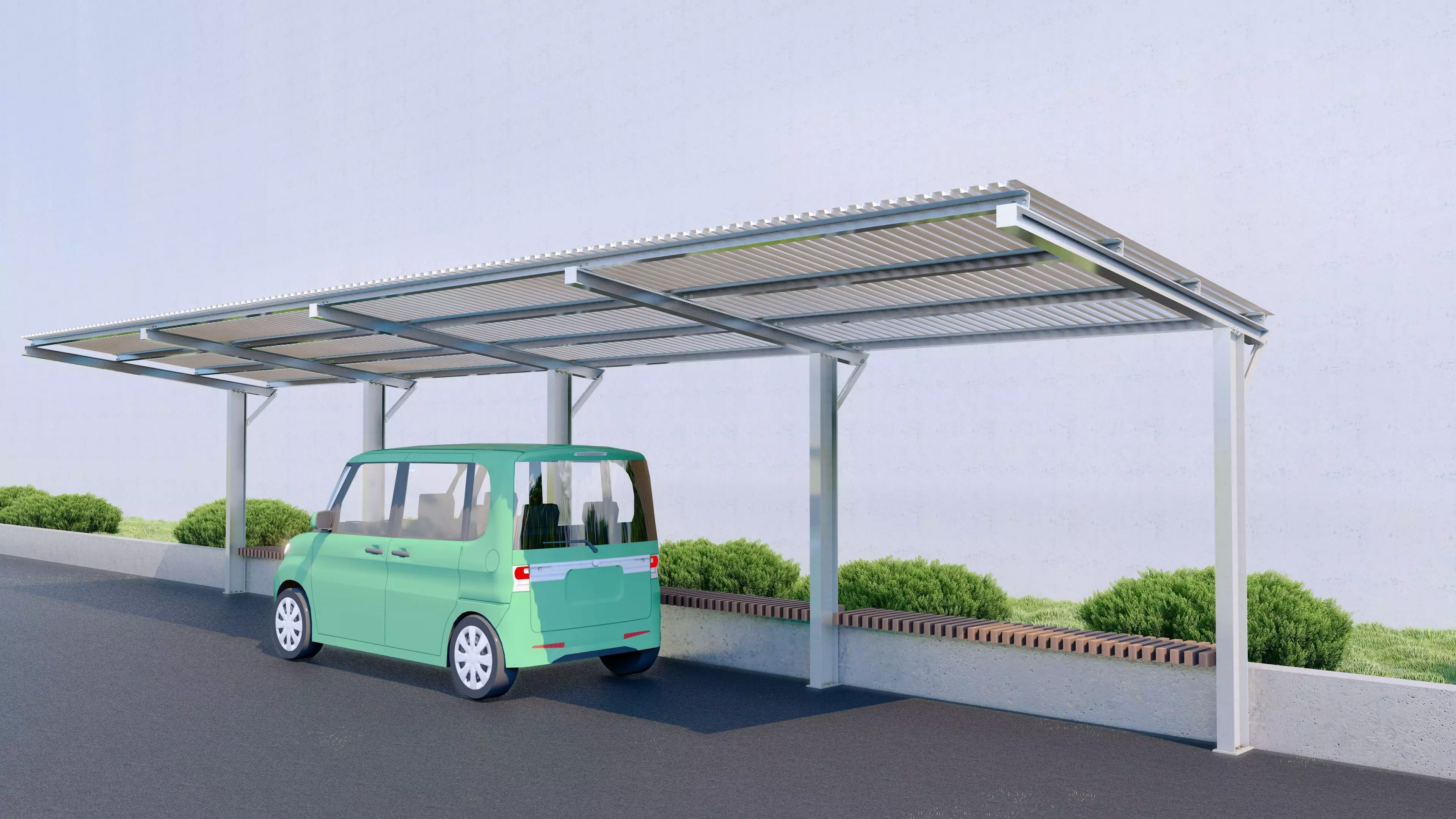 Bus Pergola Low-poly 3D model_0