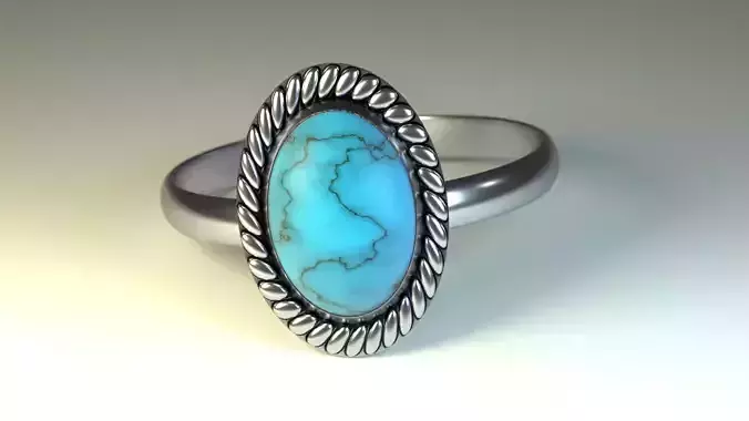 The ring turquoise stone