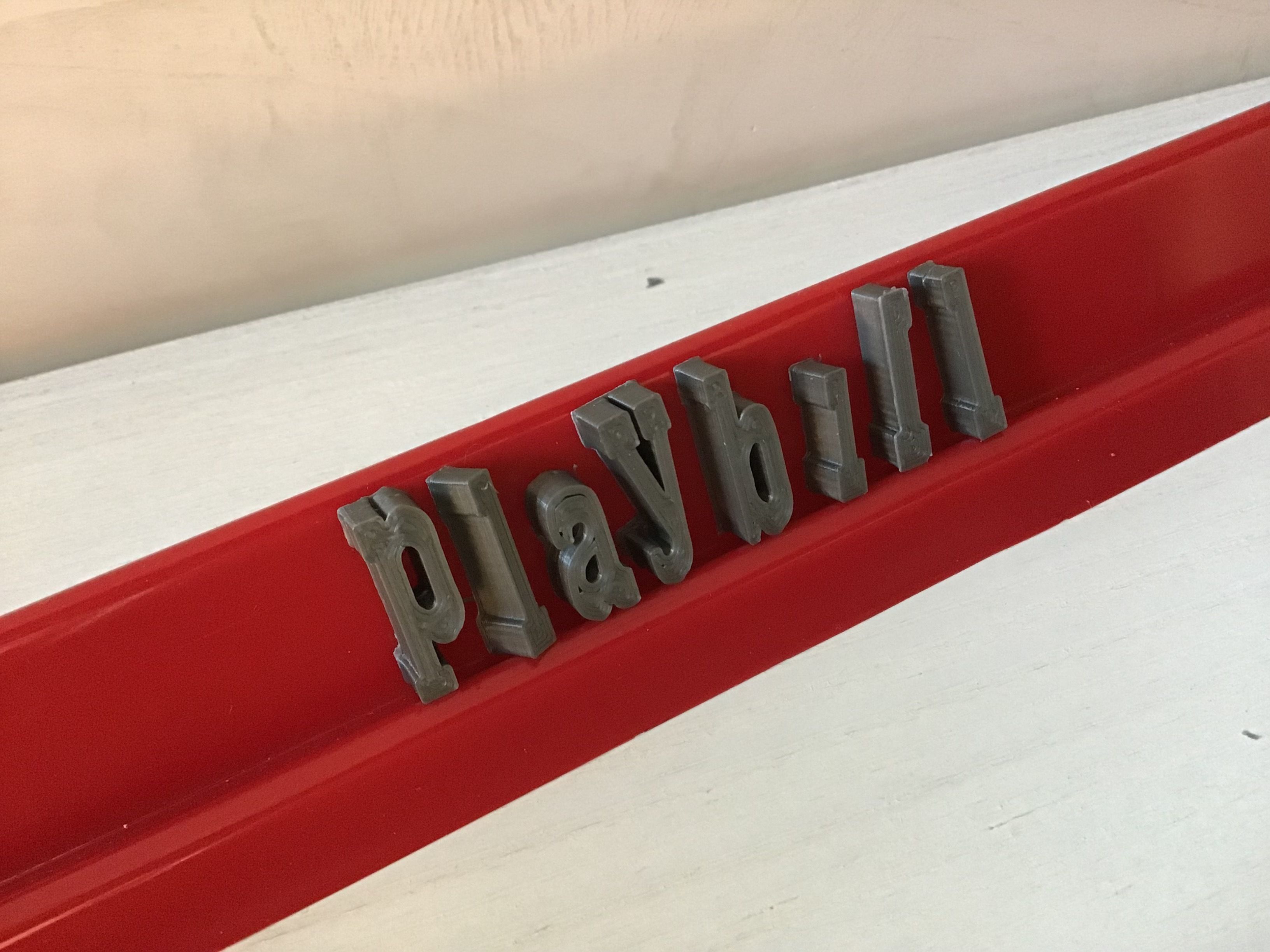 PLAYBILL font uppercase and lowercase 3D letters STL file 3D print model_3
