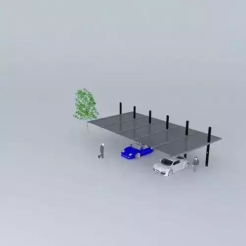 kanopi1 parking garage with two cars and tree