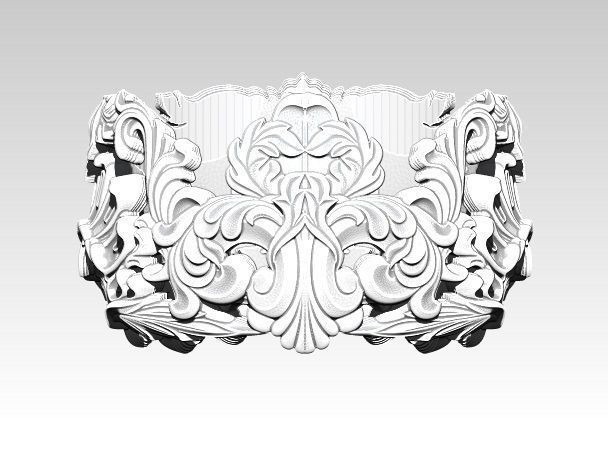 Antic Carved Kingdom Ring 3D print model_2