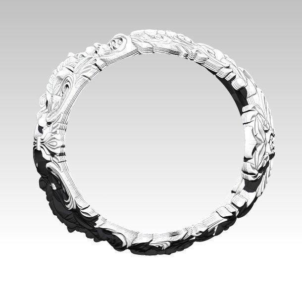 Antic Carved Kingdom Ring 3D print model_3