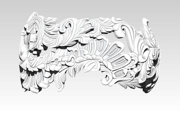 Antic Carved Kingdom Ring 3D print model_1