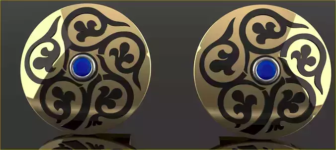 elegant cufflinks 3D model  