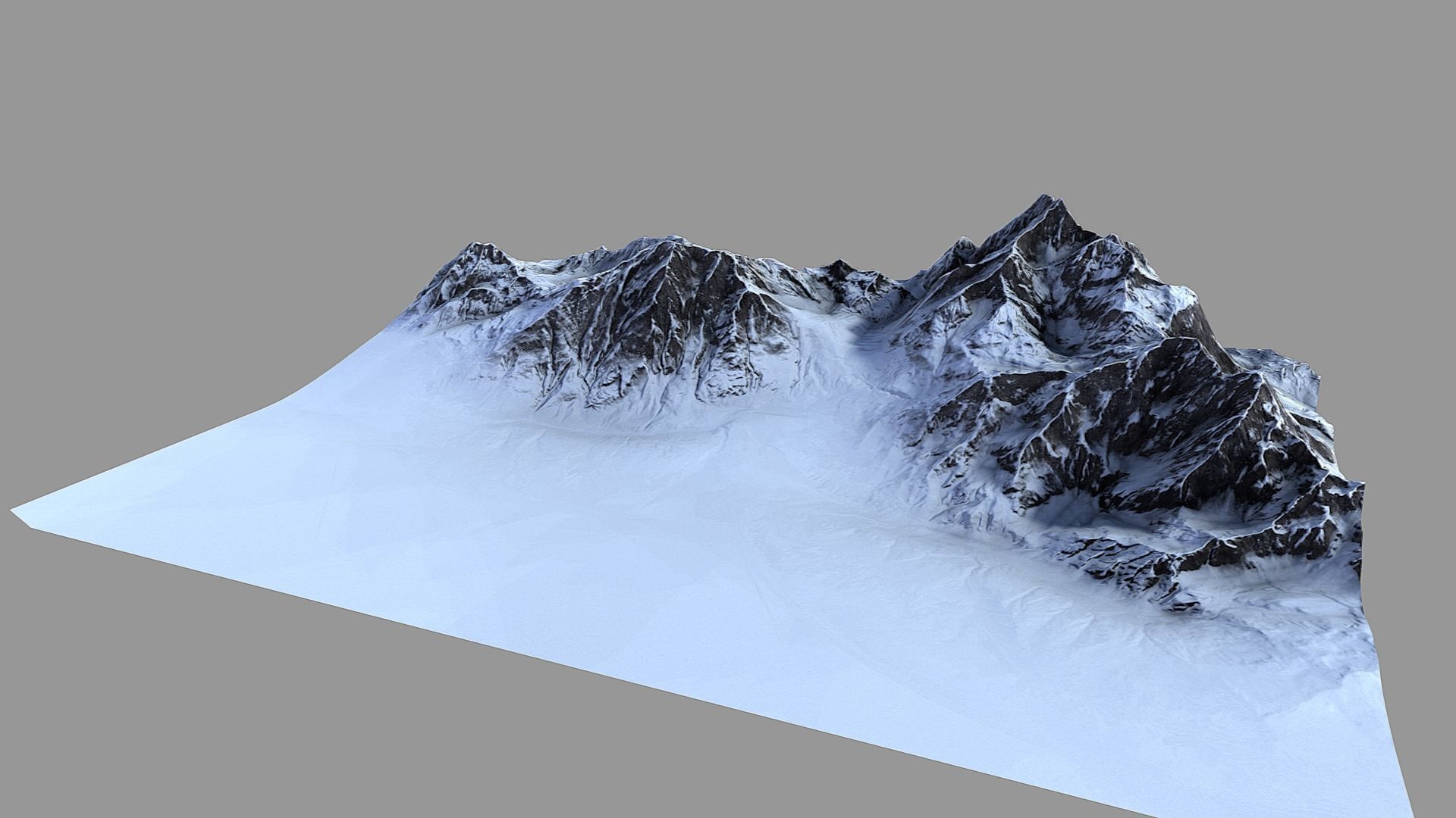Snow Mountain Low-poly 3D model_5
