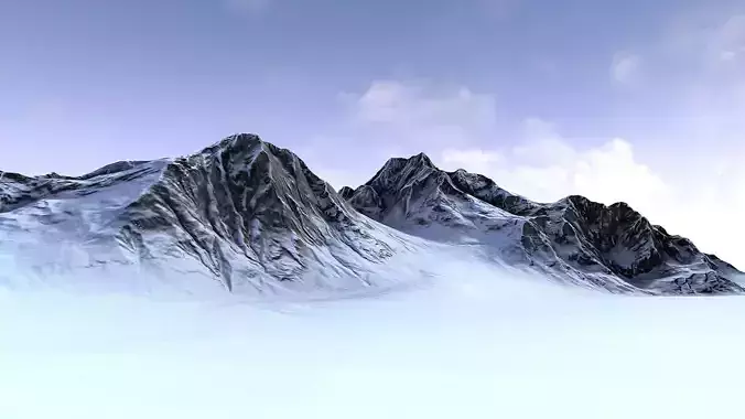 Snow Mountain Low-poly 3D model