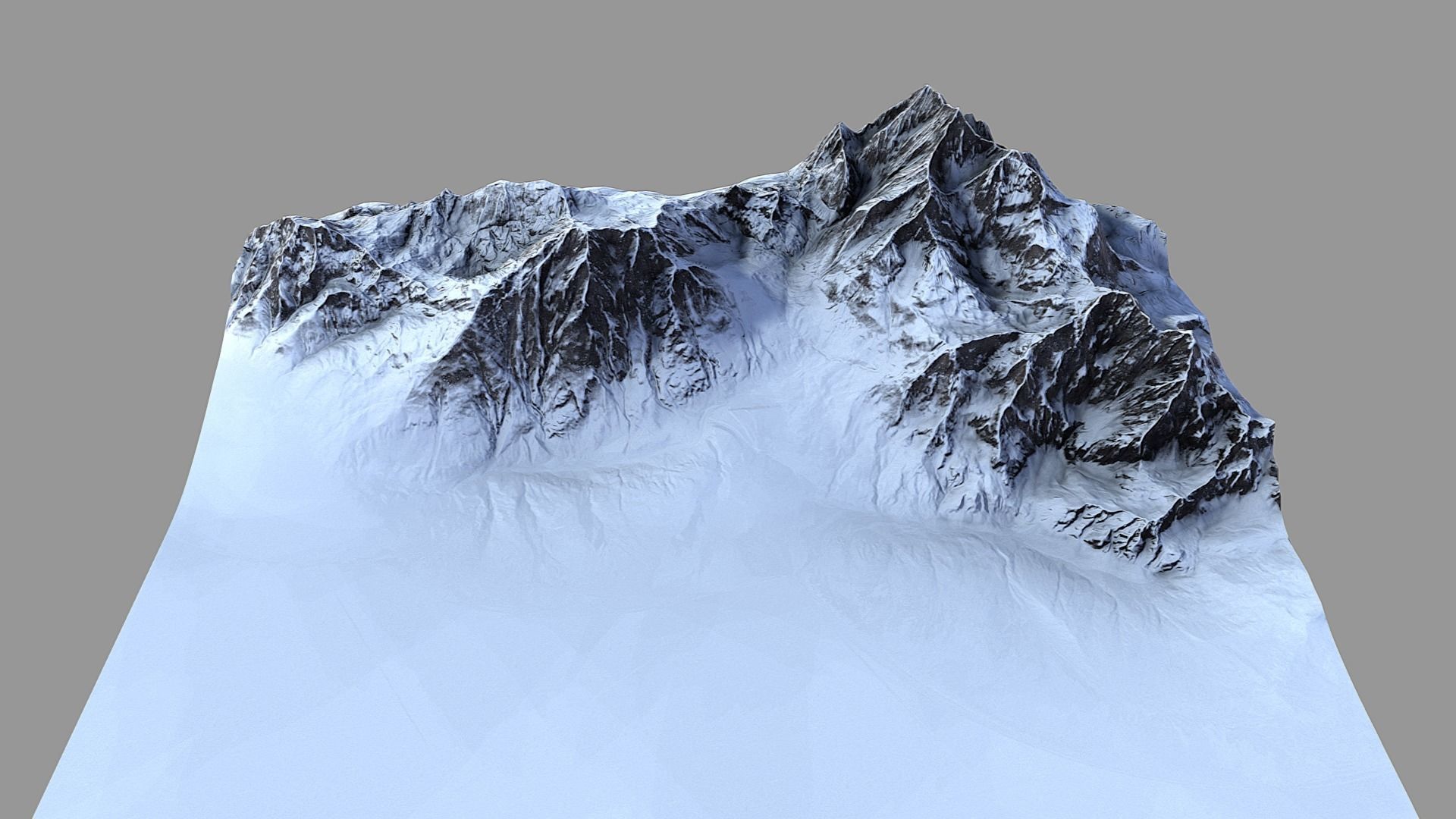 Snow Mountain Low-poly 3D model_3
