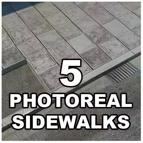 Photorealistic Sidewalks Package 3D model