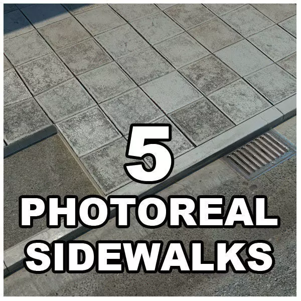 Photorealistic Sidewalks Package 3D model_0