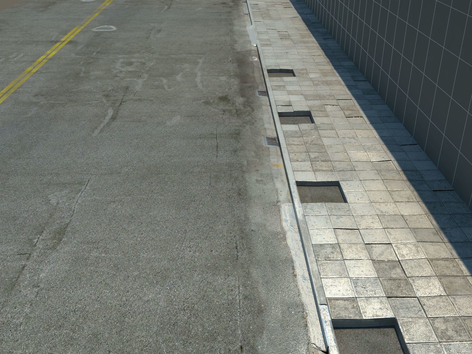 Photorealistic Sidewalks Package 3D model_7