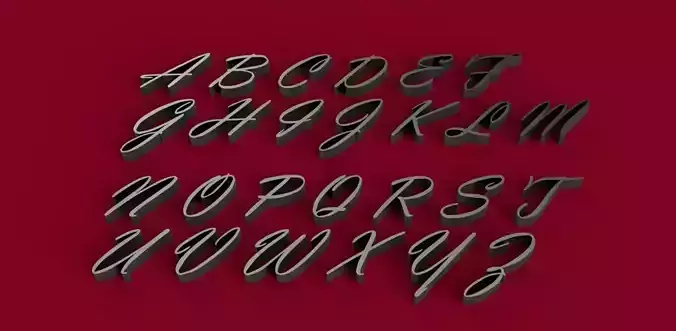 VLADIMIR font uppercase and lowercase 3D letters STL file