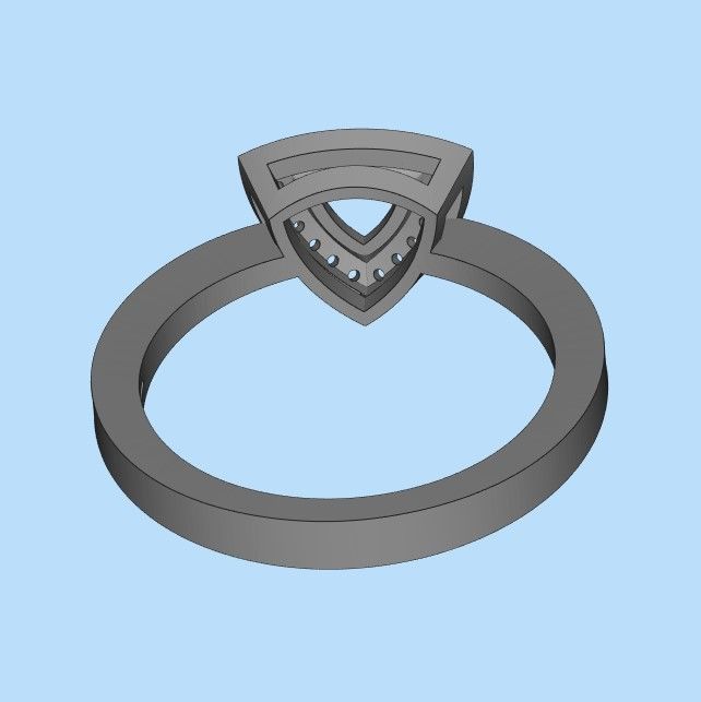 Women Ring trillion 3dm stl 3D print model 3D print model_33