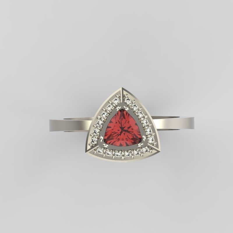 Women Ring trillion 3dm stl 3D print model 3D print model_3