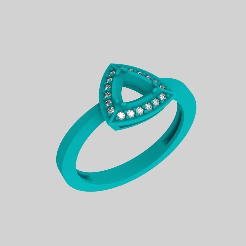 Women Ring trillion 3dm stl 3D print model 3D print model_14