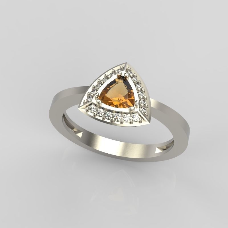 Women Ring trillion 3dm stl 3D print model 3D print model_12