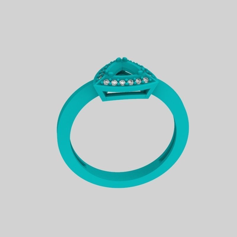 Women Ring trillion 3dm stl 3D print model 3D print model_15