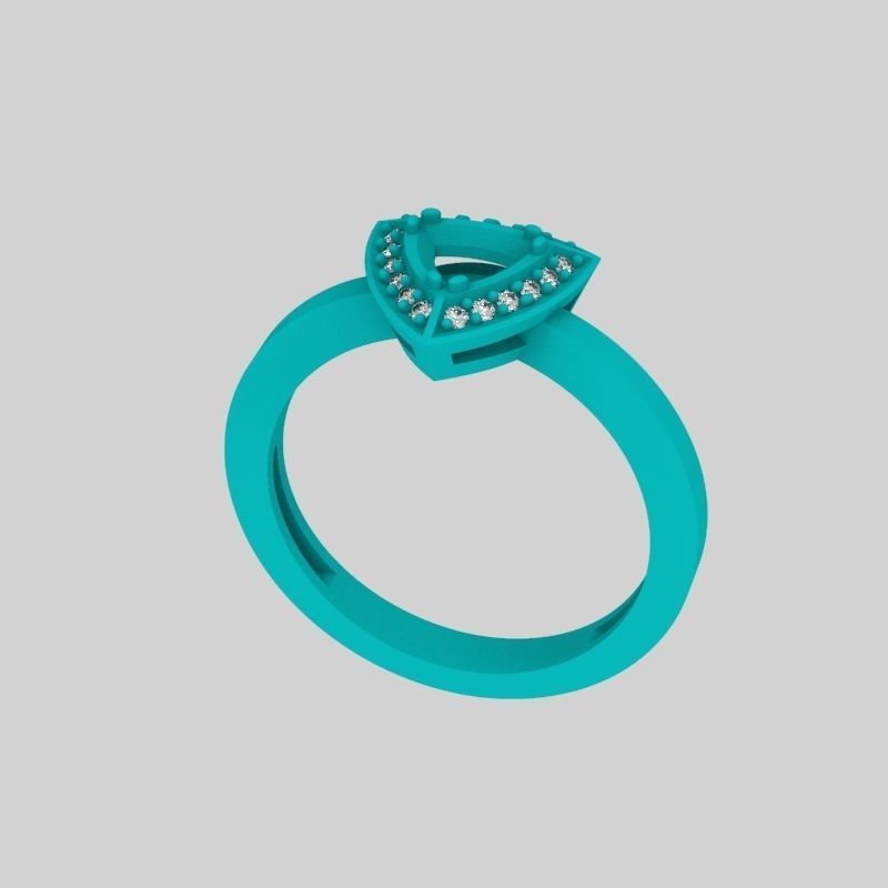 Women Ring trillion 3dm stl 3D print model 3D print model_22