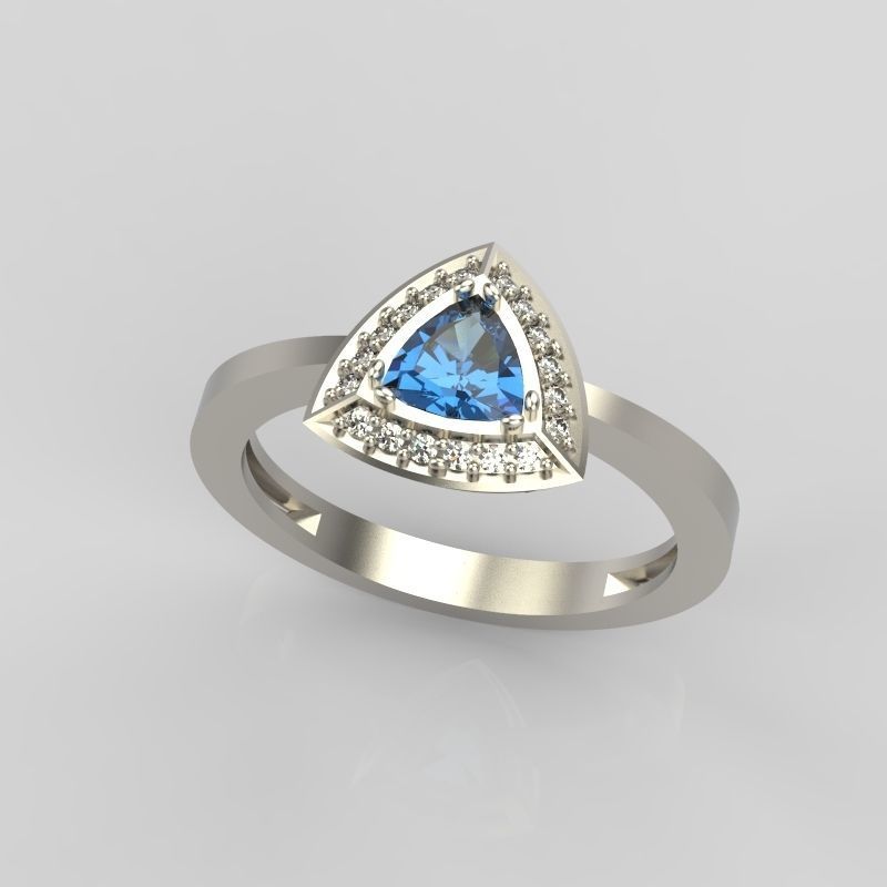 Women Ring trillion 3dm stl 3D print model 3D print model_11