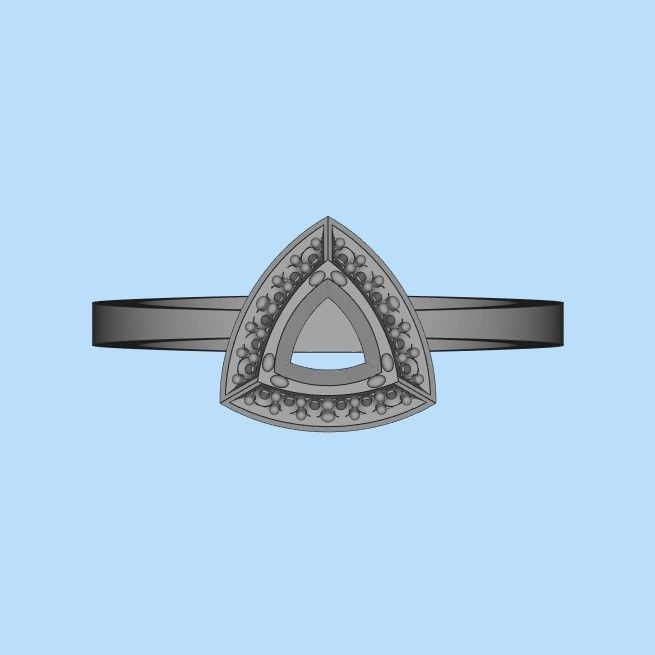Women Ring trillion 3dm stl 3D print model 3D print model_38