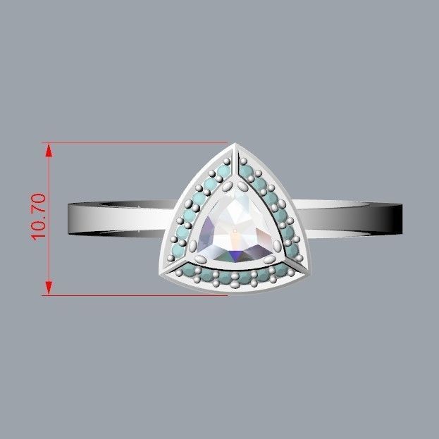 Women Ring trillion 3dm stl 3D print model 3D print model_27