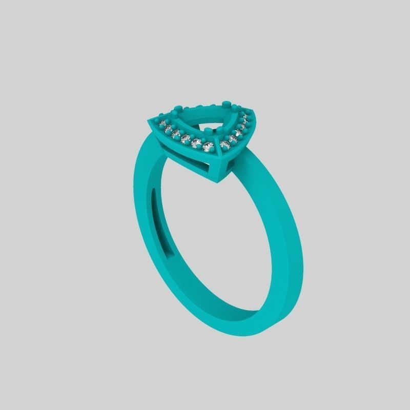 Women Ring trillion 3dm stl 3D print model 3D print model_16