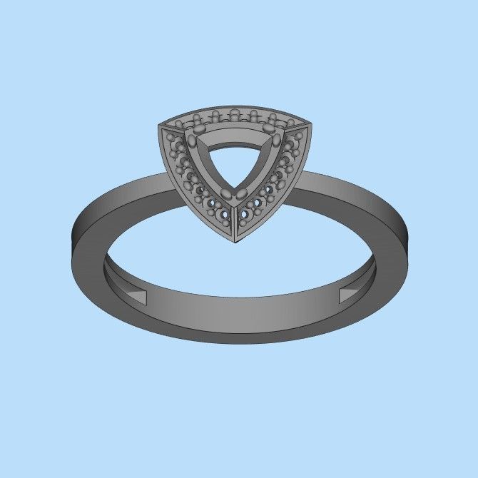 Women Ring trillion 3dm stl 3D print model 3D print model_36