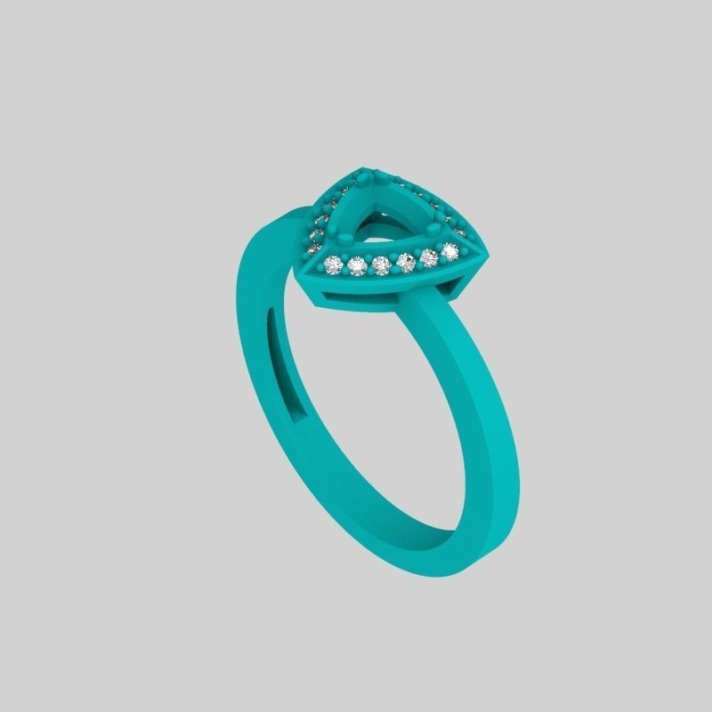 Women Ring trillion 3dm stl 3D print model 3D print model_24