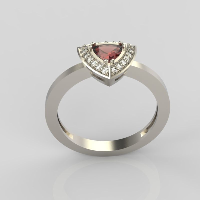 Women Ring trillion 3dm stl 3D print model 3D print model_5