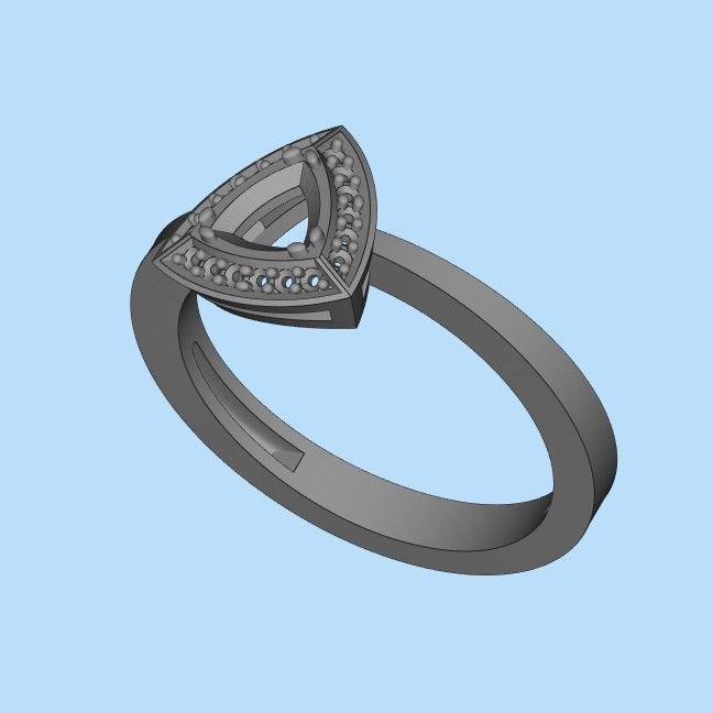 Women Ring trillion 3dm stl 3D print model 3D print model_34