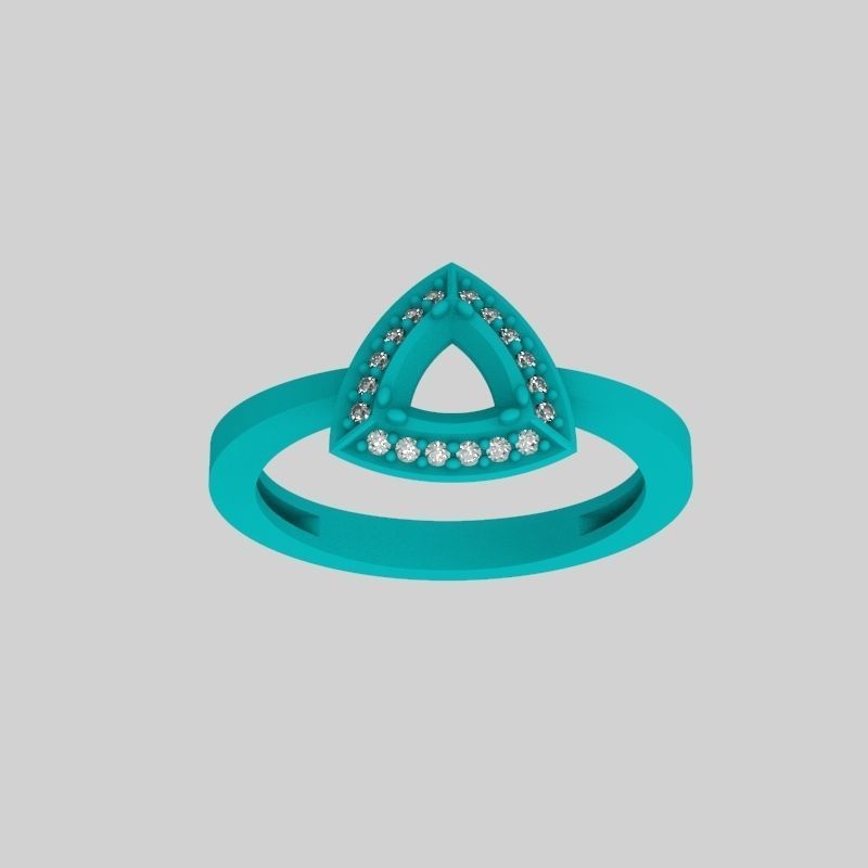 Women Ring trillion 3dm stl 3D print model 3D print model_18