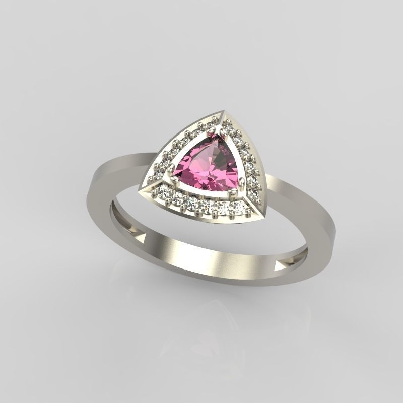 Women Ring trillion 3dm stl 3D print model 3D print model_13