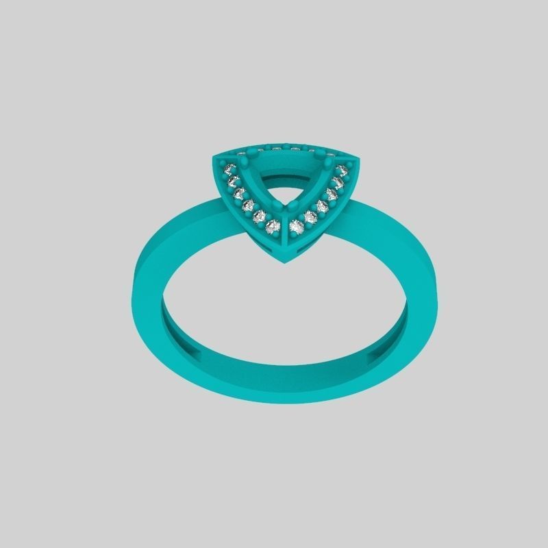 Women Ring trillion 3dm stl 3D print model 3D print model_21