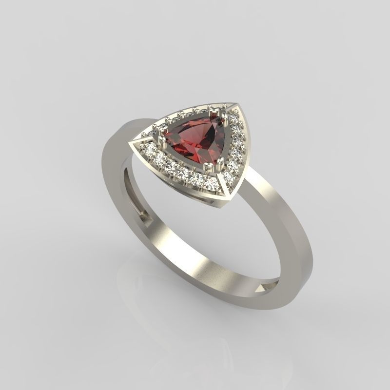 Women Ring trillion 3dm stl 3D print model 3D print model_8